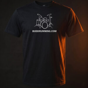BUDDRUMMING.COM Classic Drum Kit Logo T-Shirt